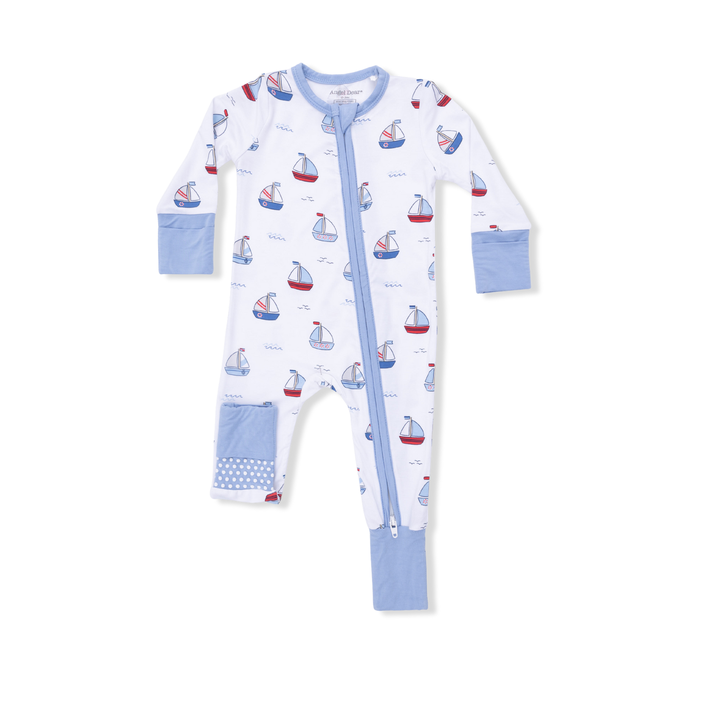 Bubbly Sailboats Blue - Convertible Romper - Hello Baby Apparel