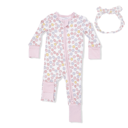 Sarah Floral - Convertible Romper & Headband - Hello Baby Apparel