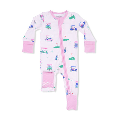 Vintage Golf Carts Pink - Convertible Romper - Hello Baby Apparel