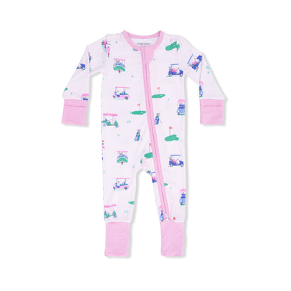 Vintage Golf Carts Pink - Convertible Romper - Hello Baby Apparel
