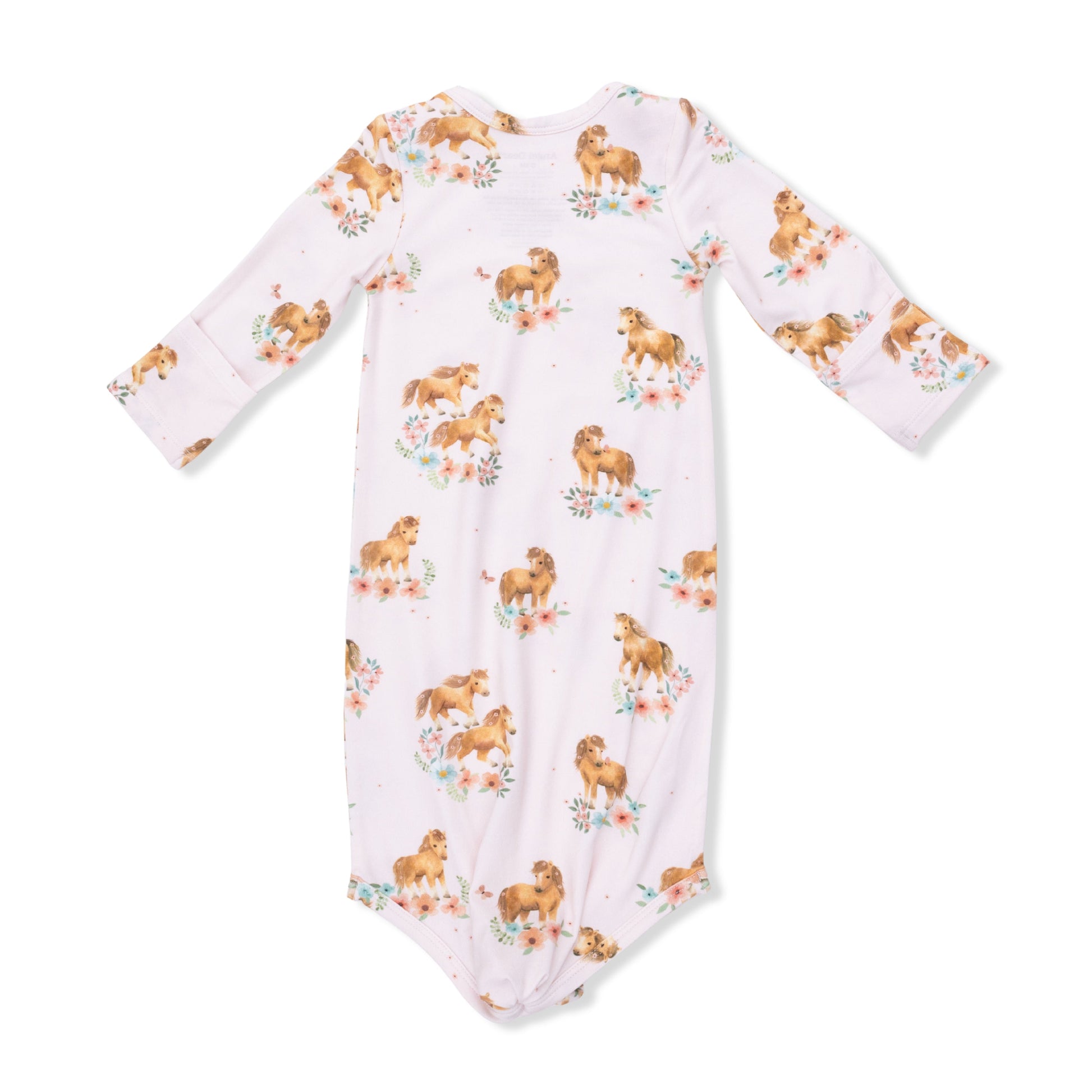 Pink Ponies - Knotted Gown and Headband - Hello Baby Apparel