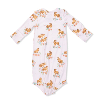 Pink Ponies - Knotted Gown and Headband - Hello Baby Apparel