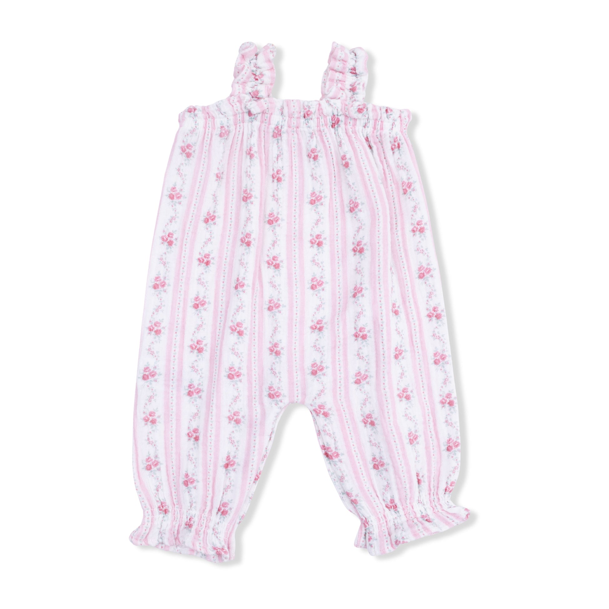 Winding Roses Stripe - Ruffly Strap Overall - Hello Baby Apparel