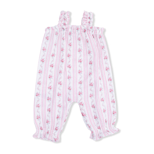 Winding Roses Stripe - Ruffly Strap Overall - Hello Baby Apparel