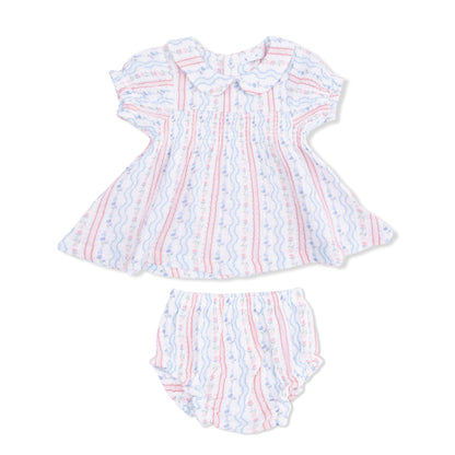 Tulip Stripe - Smocked Dress Set - Hello Baby Apparel