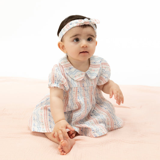 Tulip Stripe - Smocked Dress Set - Hello Baby Apparel