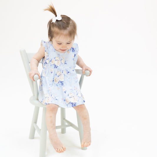 Ashley Rose Floral - Ruffle Bodysuit Dress - Hello Baby Apparel