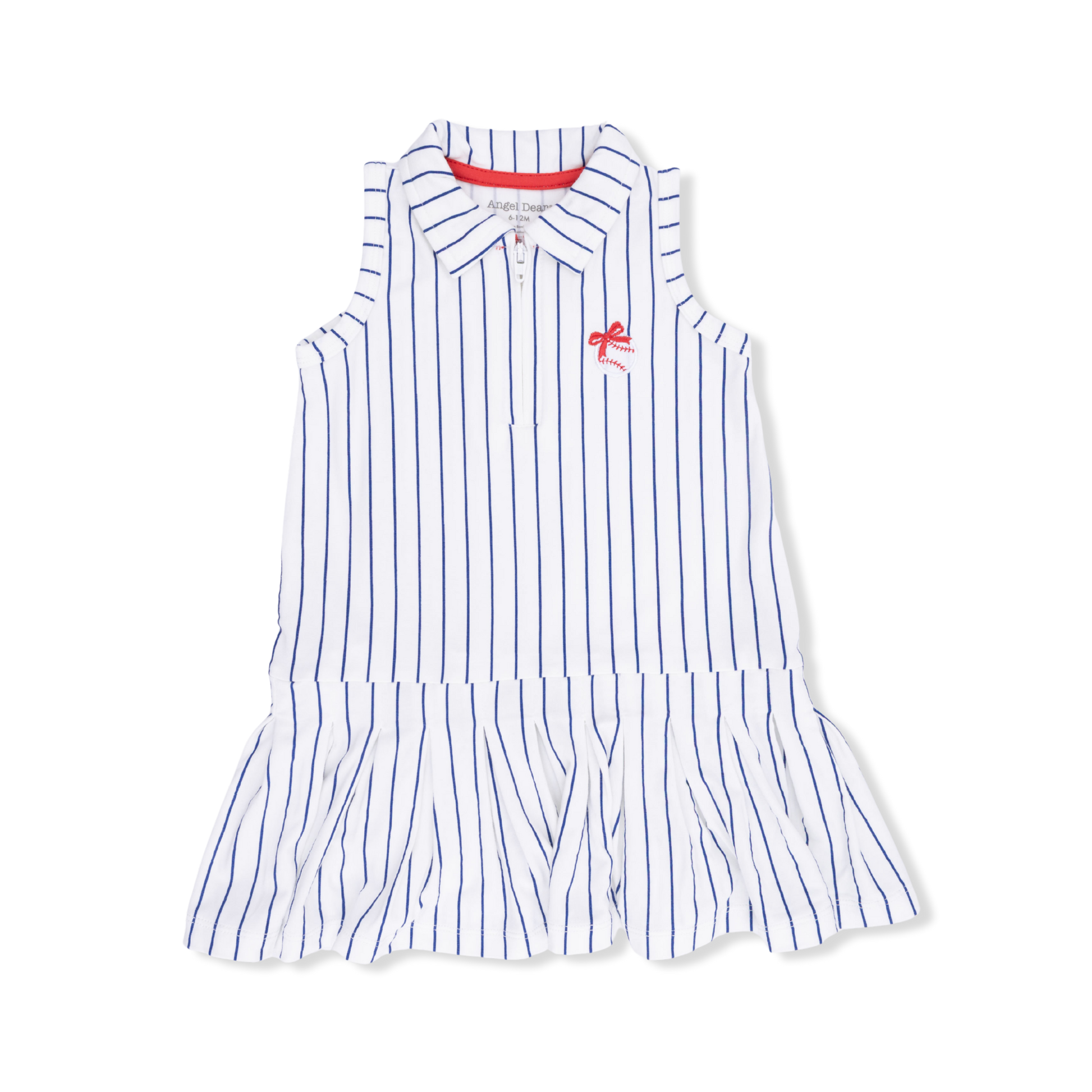 Baseball Stripe - Polo Dress with Cartwheel Short - Hello Baby Apparel