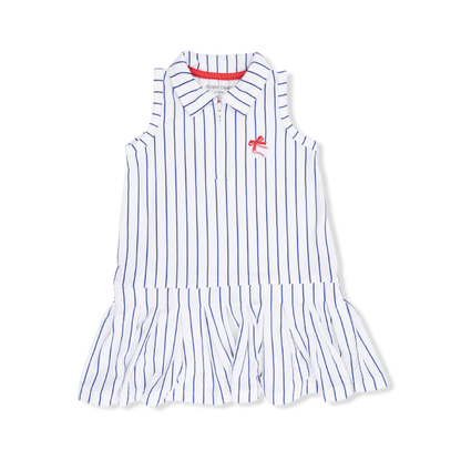 Baseball Stripe - Polo Dress with Cartwheel Short - Hello Baby Apparel