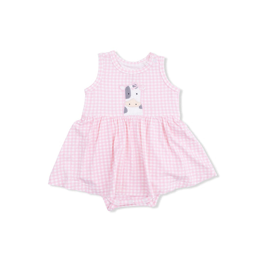 Cute Farm Animals Appliques - Tank Bodysuit Dress - Hello Baby Apparel