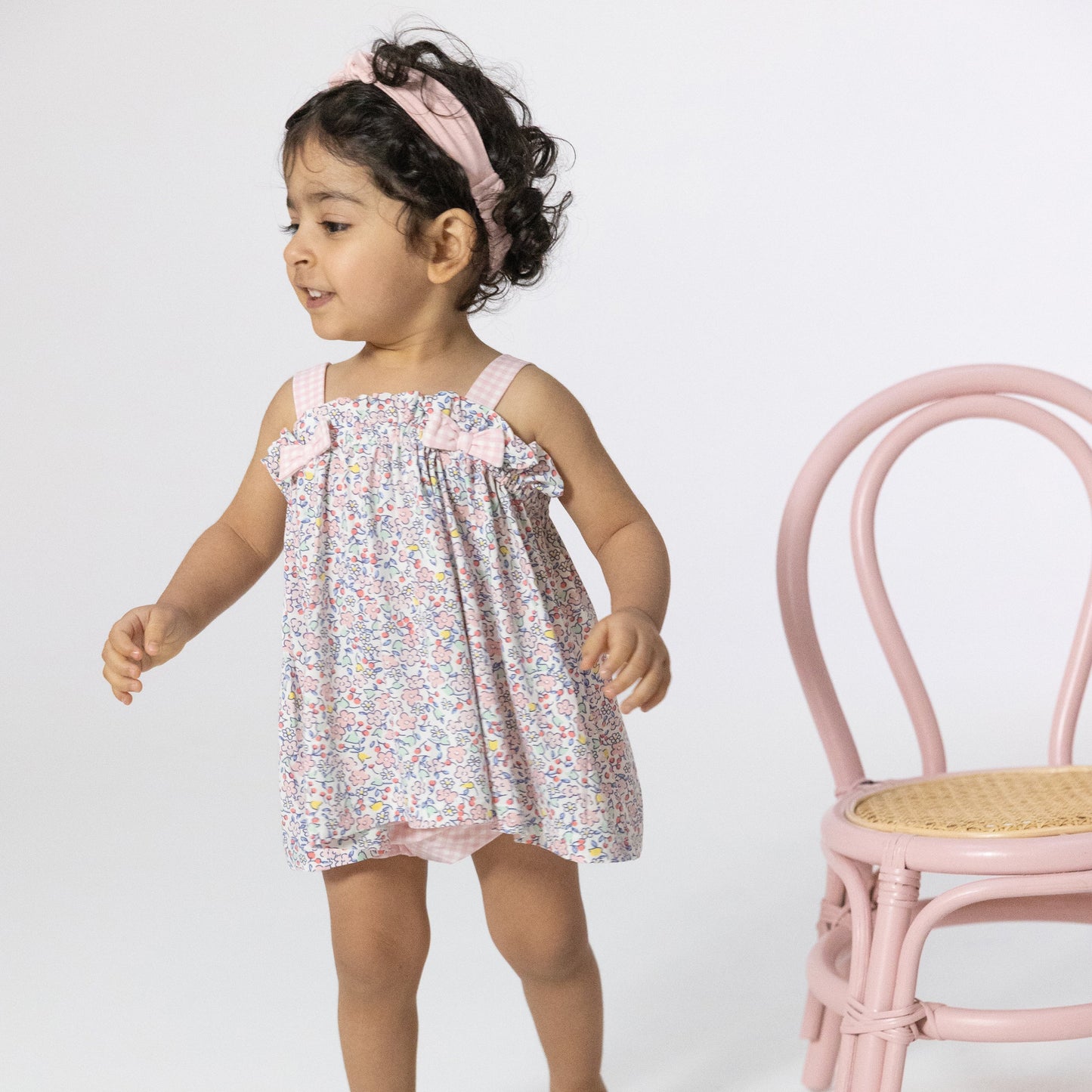 Elizabeth's Garden - Top with Bows and Ruffle Leg Bloomer - Hello Baby Apparel