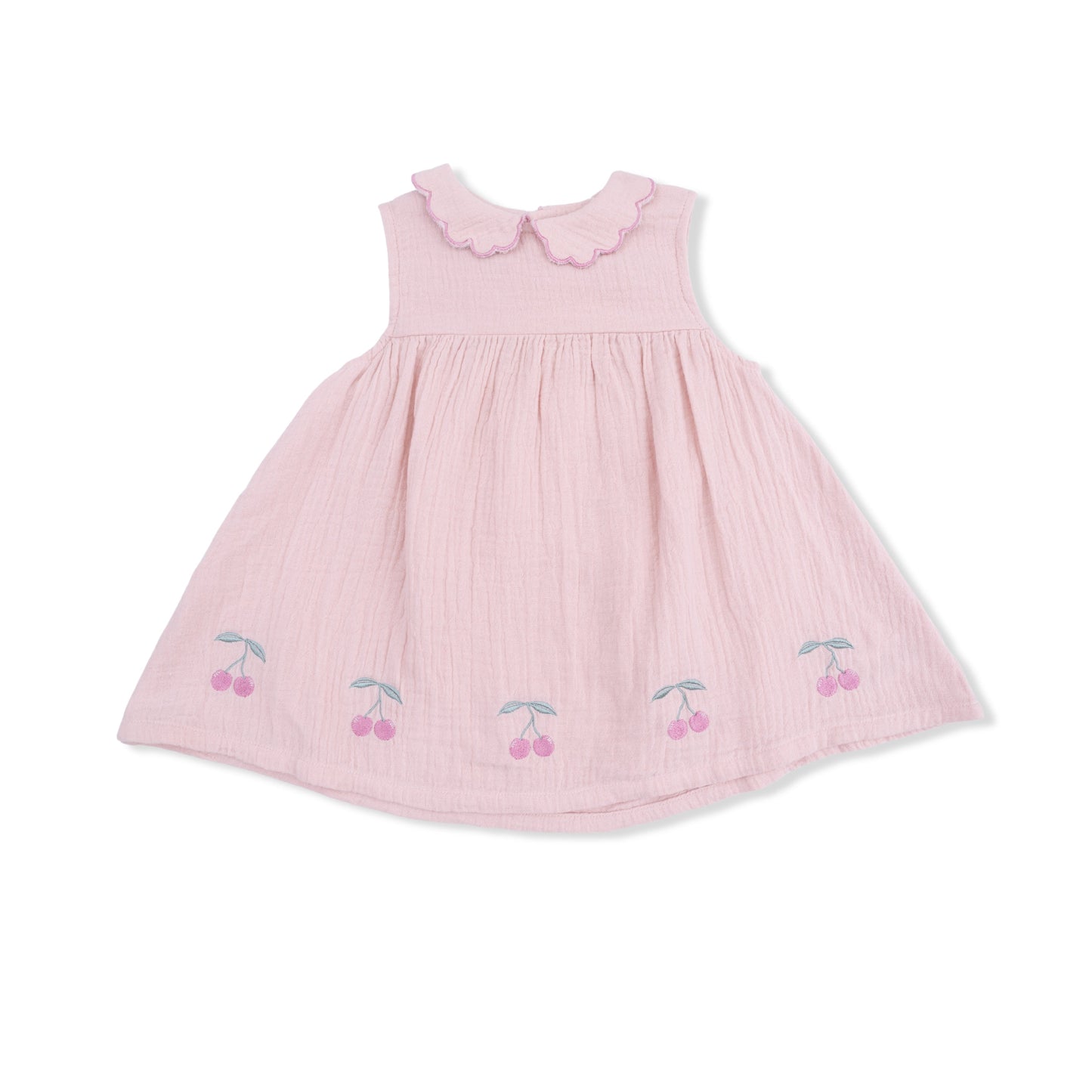Solid Muslin Lotus - Petal Collar Dress Set - Hello Baby Apparel