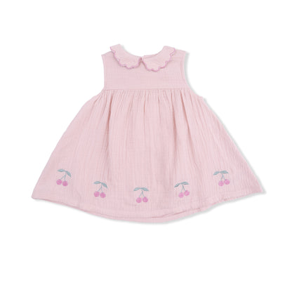 Solid Muslin Lotus - Petal Collar Dress Set - Hello Baby Apparel