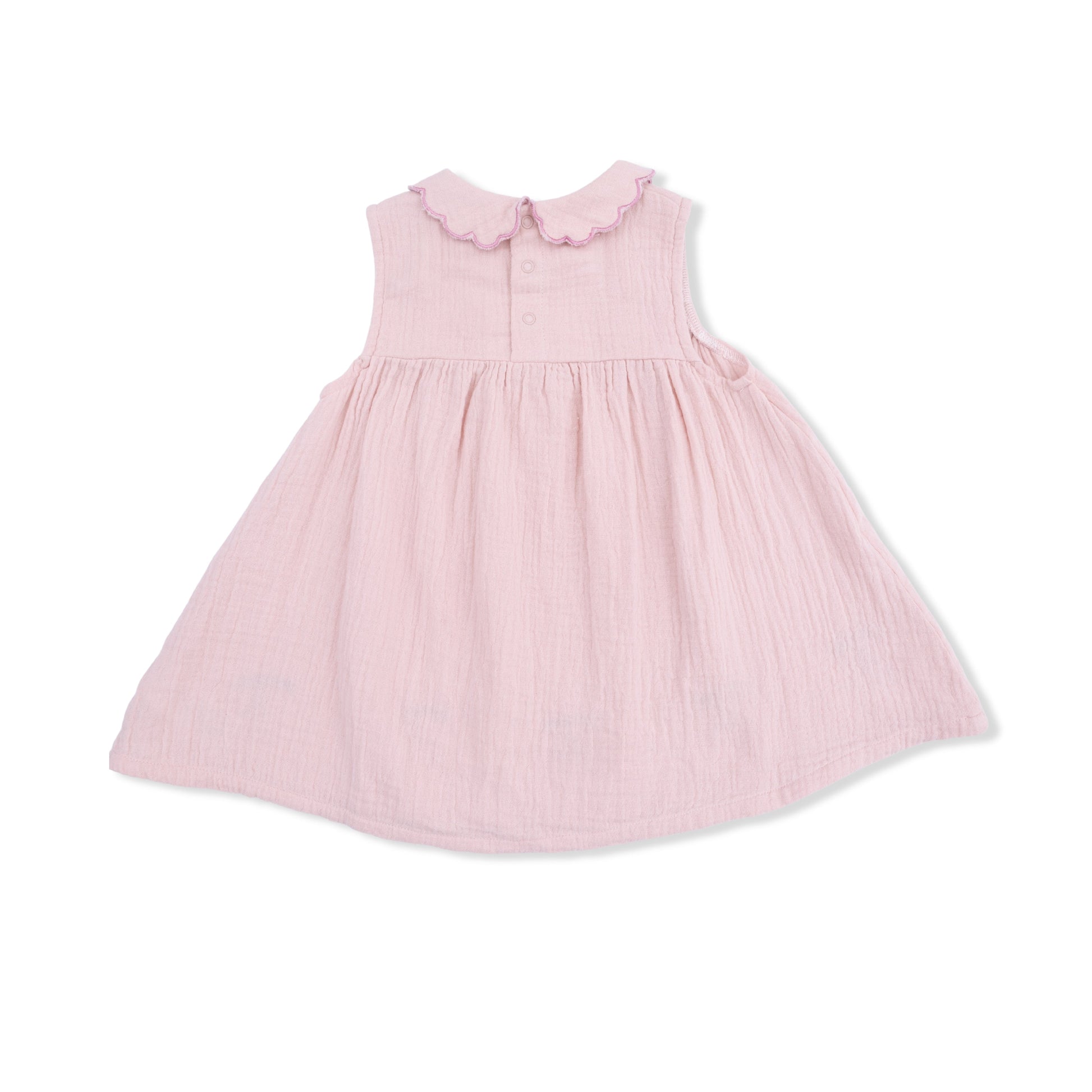 Solid Muslin Lotus - Petal Collar Dress Set - Hello Baby Apparel