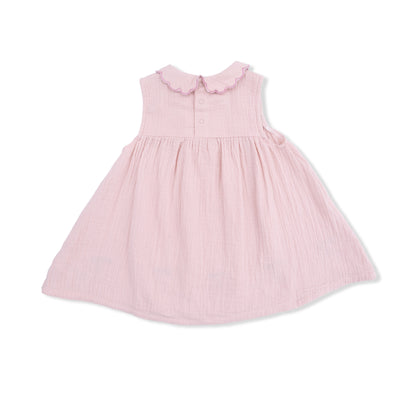 Solid Muslin Lotus - Petal Collar Dress Set - Hello Baby Apparel
