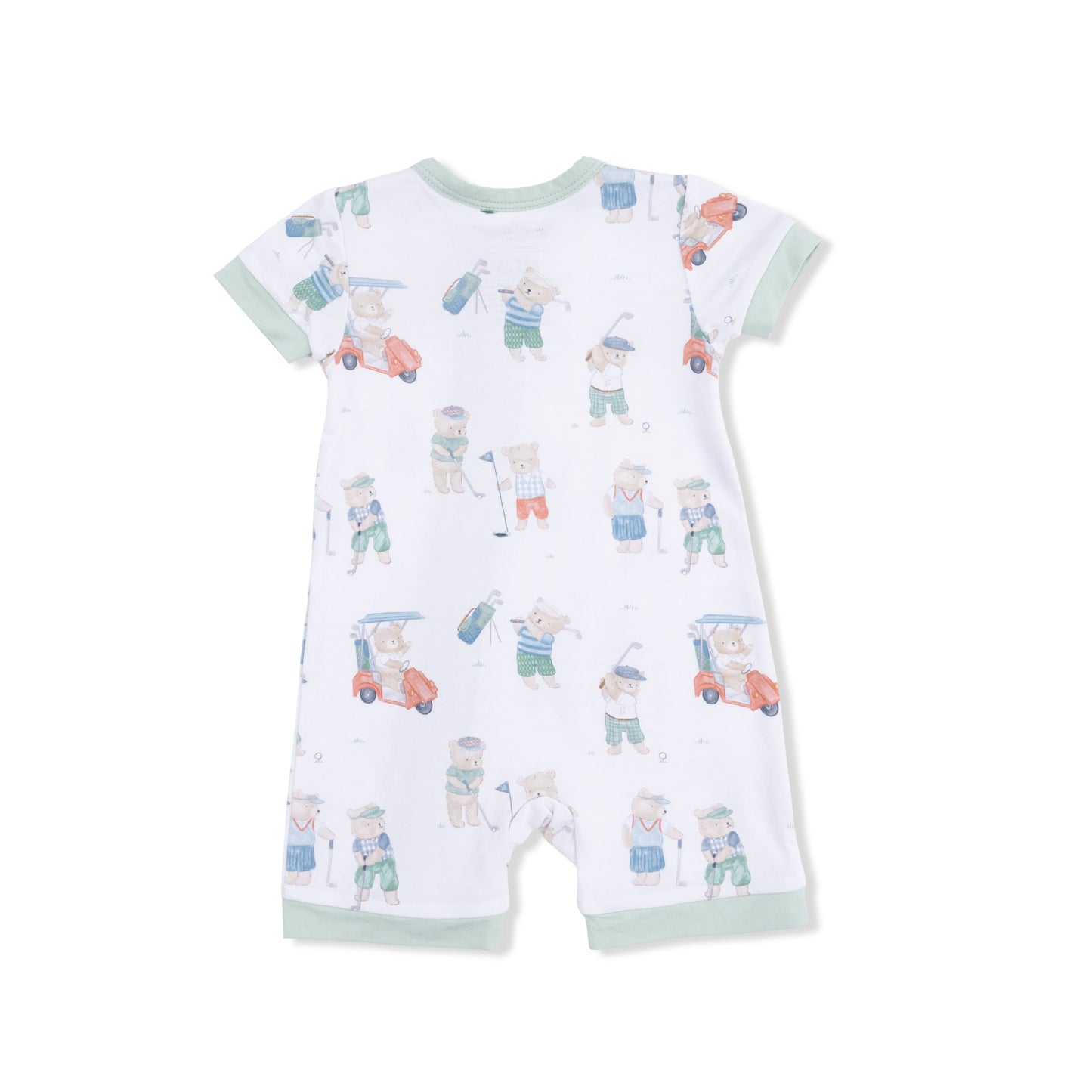 Golfing Teddy Bears - Shortie 2 Way Zipper Romper - Hello Baby Apparel