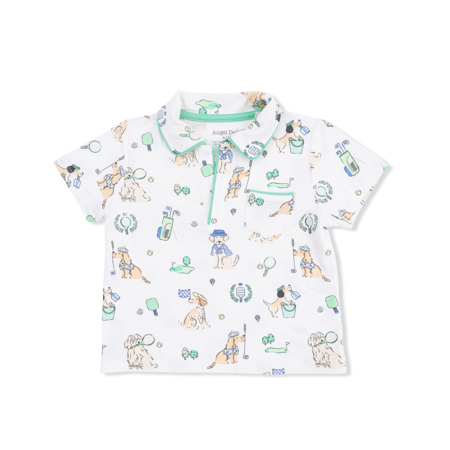 Country Club Dogs Neutral - Polo with Casual Short  & Bucket Hat - Hello Baby Apparel