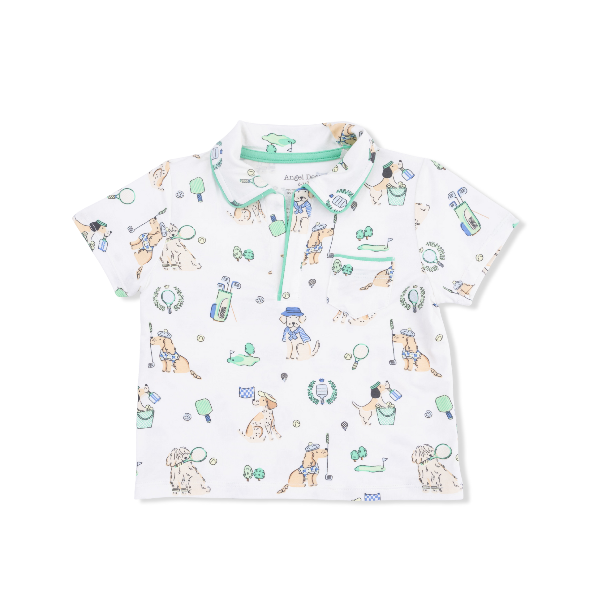 Country Club Dogs Neutral - Polo with Casual Short  & Bucket Hat - Hello Baby Apparel