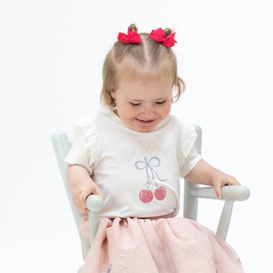 Sweet Bow Cherries - Ruffle Tee - Hello Baby Apparel