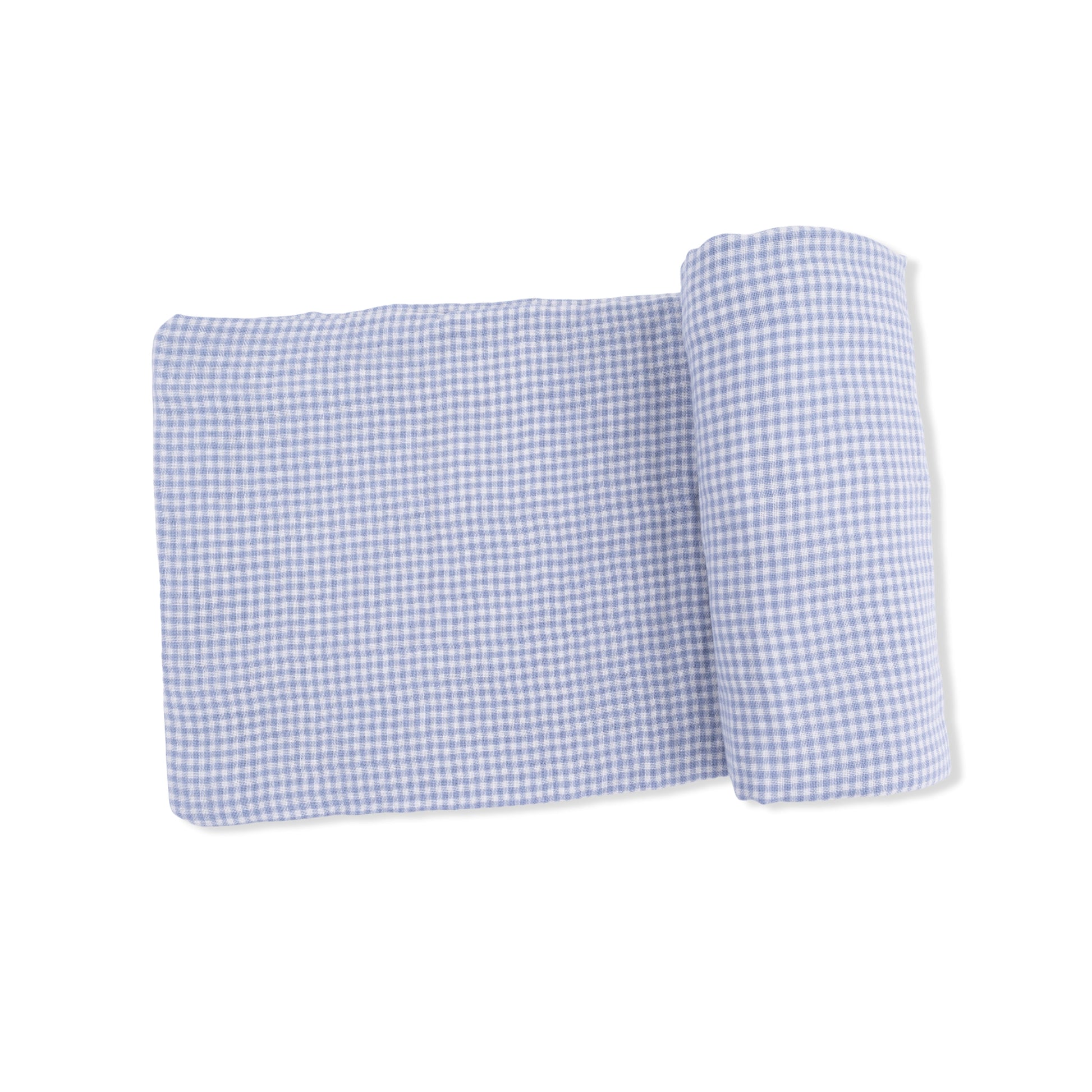 Micro Gingham Blue Blizzard - Swaddle Blanket - Hello Baby Apparel
