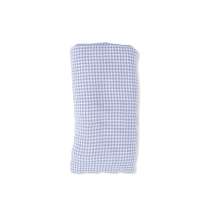 Micro Gingham Blue Blizzard - Swaddle Blanket - Hello Baby Apparel