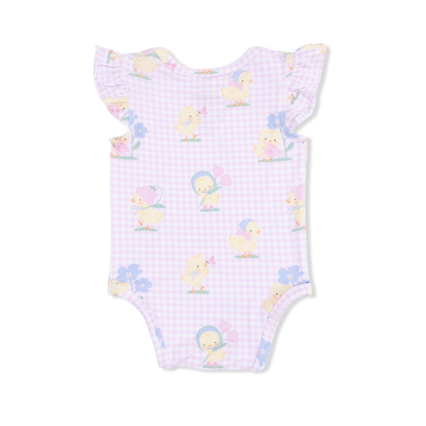 Vintage Spring Ducklings Pink - Ruffle Sleeve Bodysuit - Hello Baby Apparel