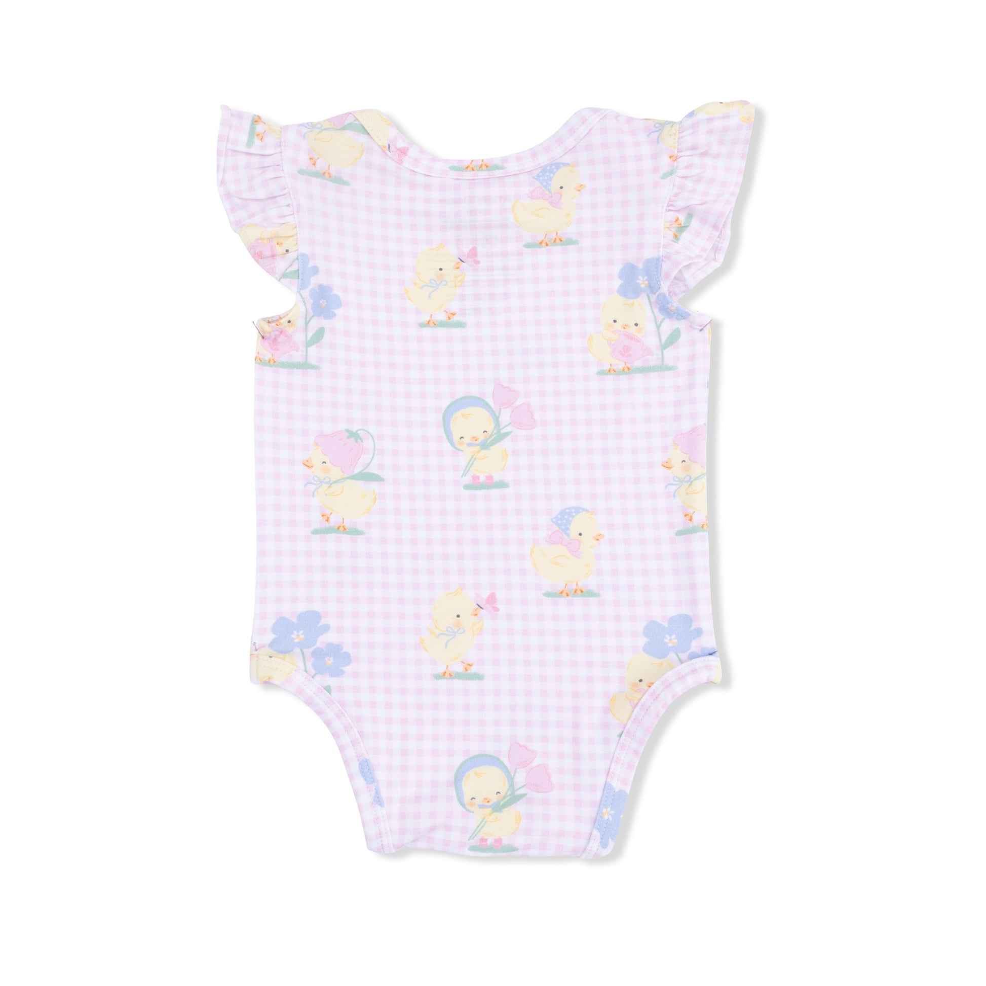 Vintage Spring Ducklings Pink - Ruffle Sleeve Bodysuit - Hello Baby Apparel