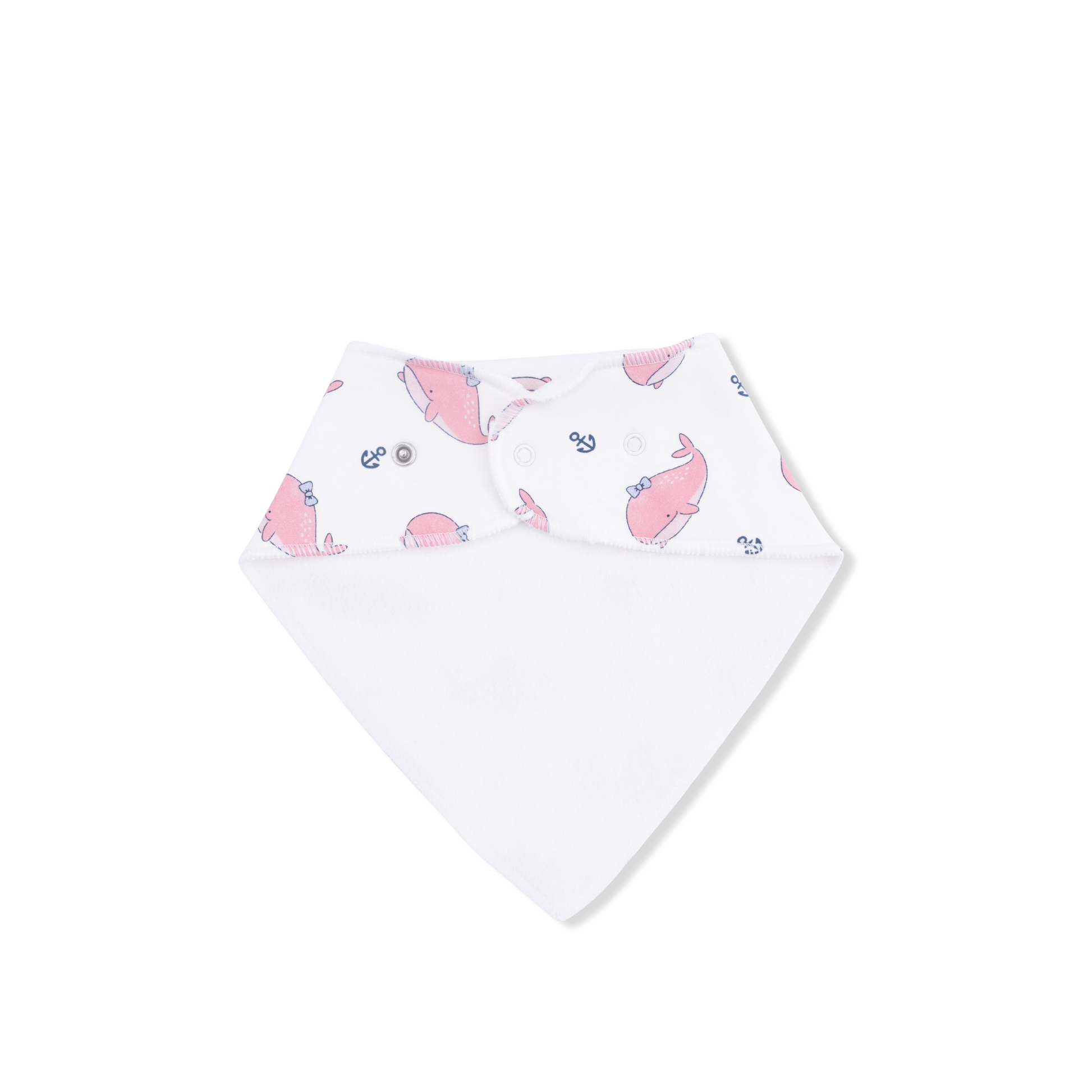 Bubbly Whale with Bow  Pink - Bandana Bib - Hello Baby Apparel