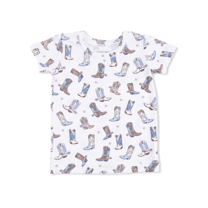 Cowboy Boots - Short Sleeve Loungewear Set - Hello Baby Apparel