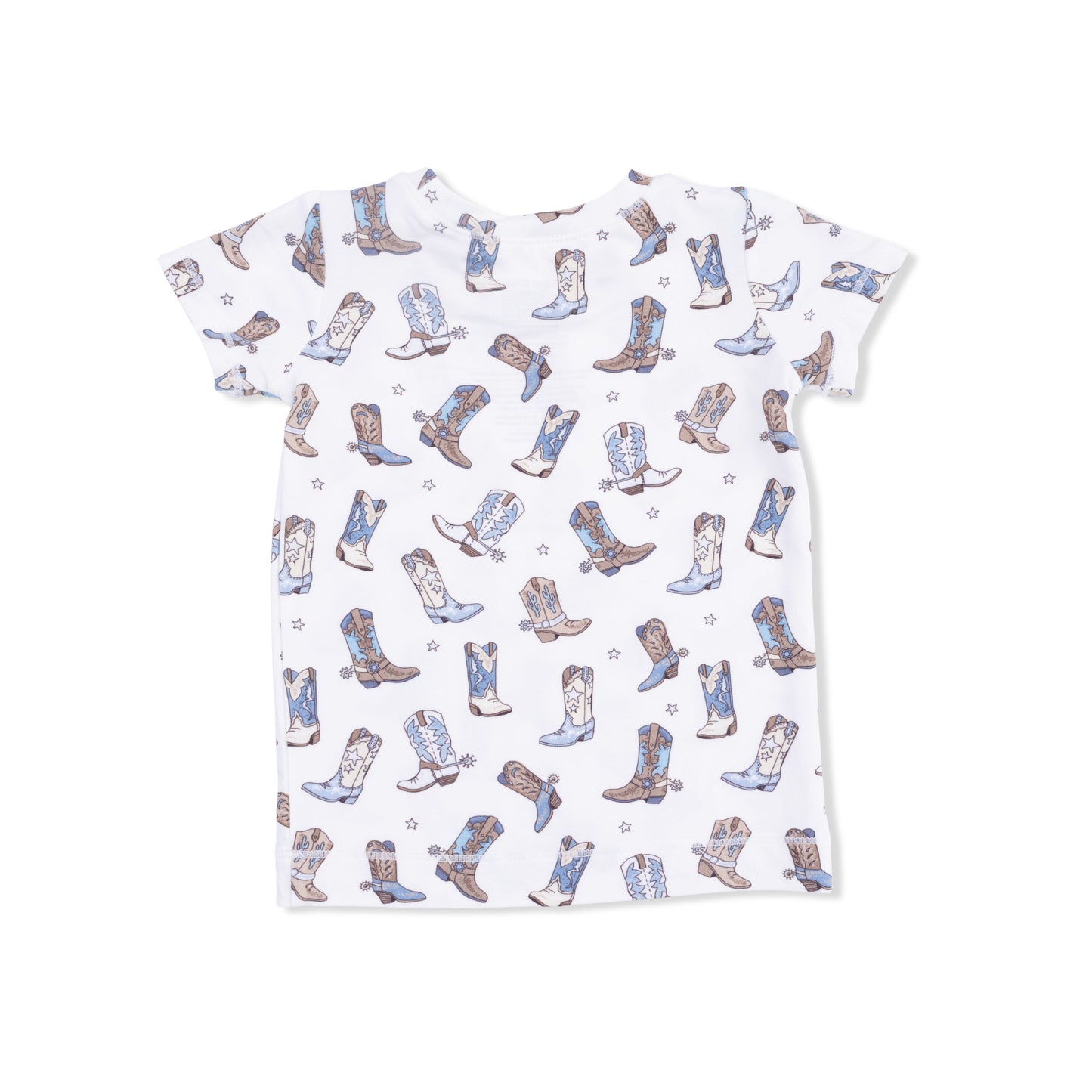 Cowboy Boots - Short Sleeve Loungewear Set - Hello Baby Apparel