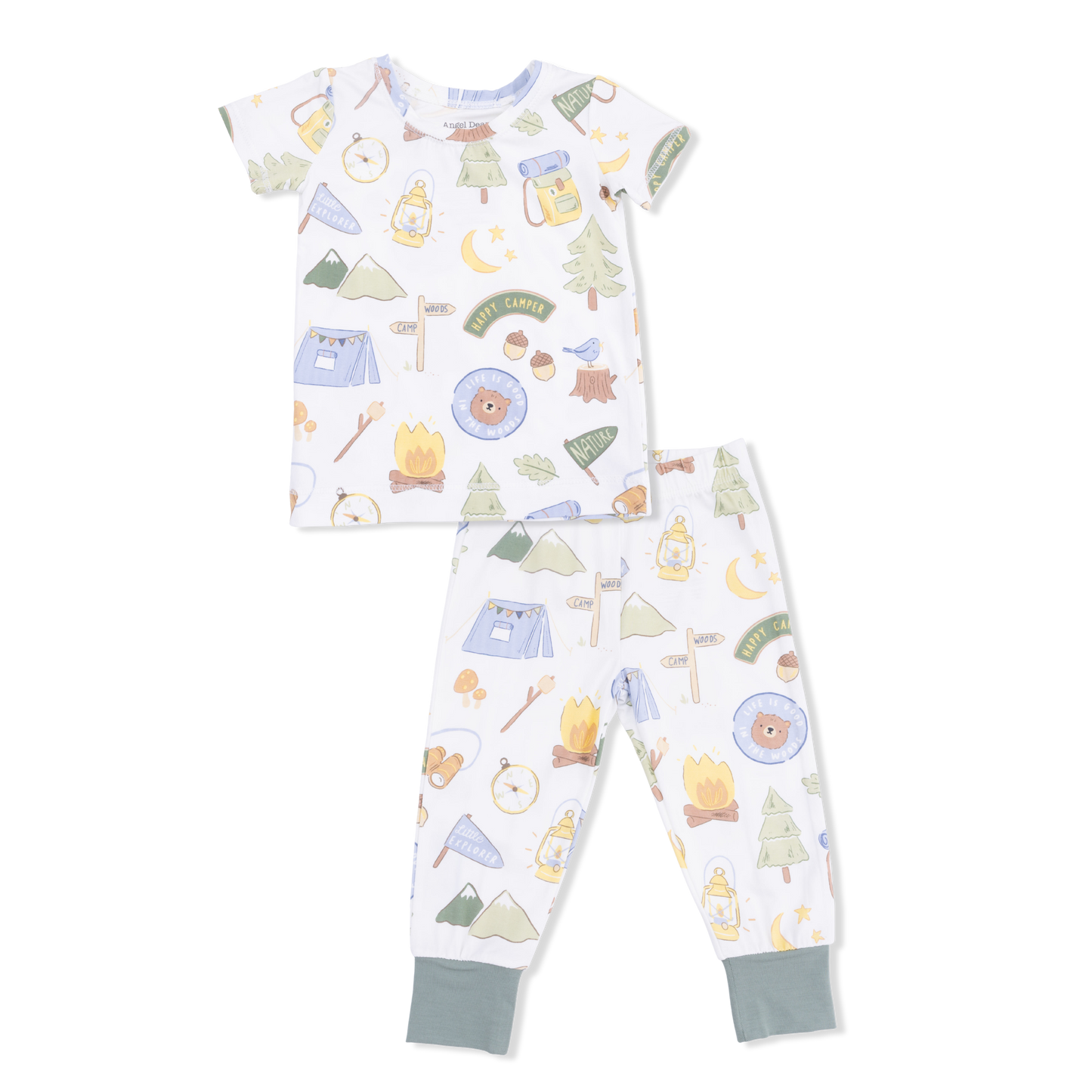 Camping Blue - Short Sleeve Loungewear Set - Hello Baby Apparel