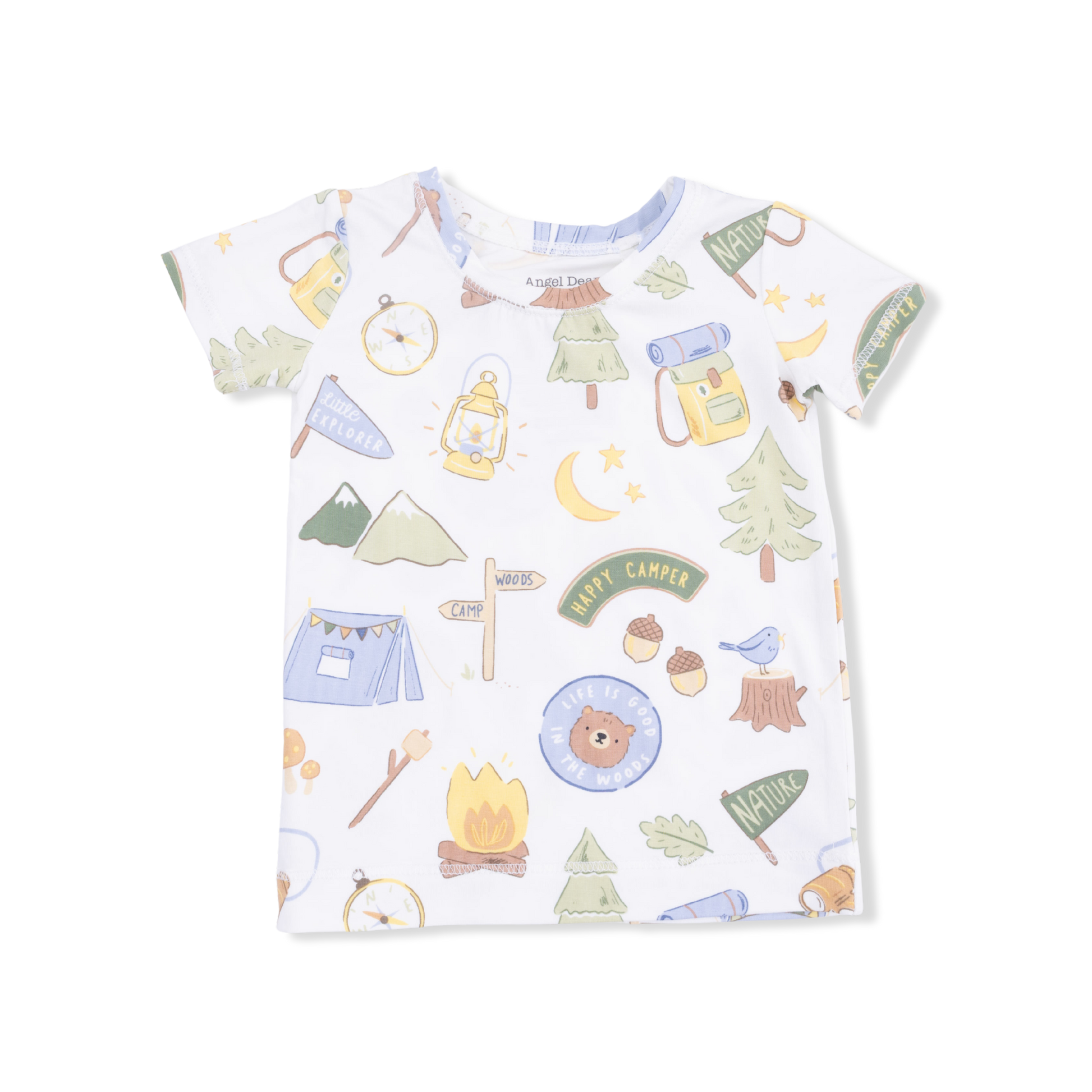 Camping Blue - Short Sleeve Loungewear Set - Hello Baby Apparel