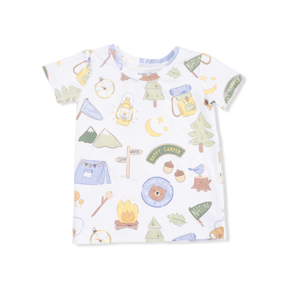 Camping Blue - Short Sleeve Loungewear Set - Hello Baby Apparel