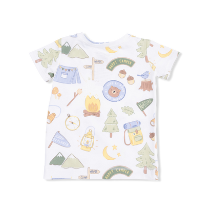 Camping Blue - Short Sleeve Loungewear Set - Hello Baby Apparel