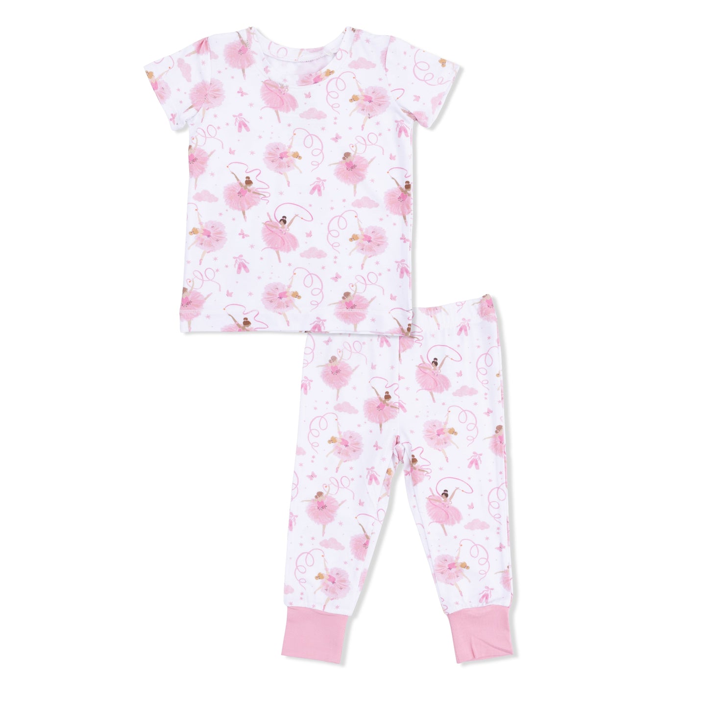 Ribbon Ballerinas - Short Sleeve Loungewear Set - Hello Baby Apparel