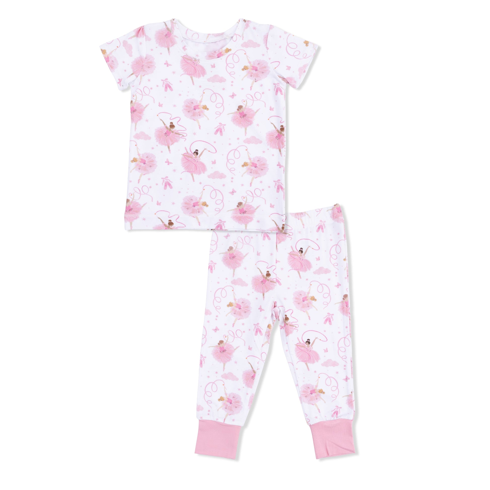 Ribbon Ballerinas - Short Sleeve Loungewear Set - Hello Baby Apparel