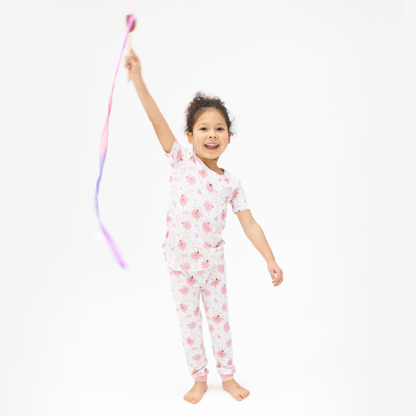 Ribbon Ballerinas - Short Sleeve Loungewear Set - Hello Baby Apparel