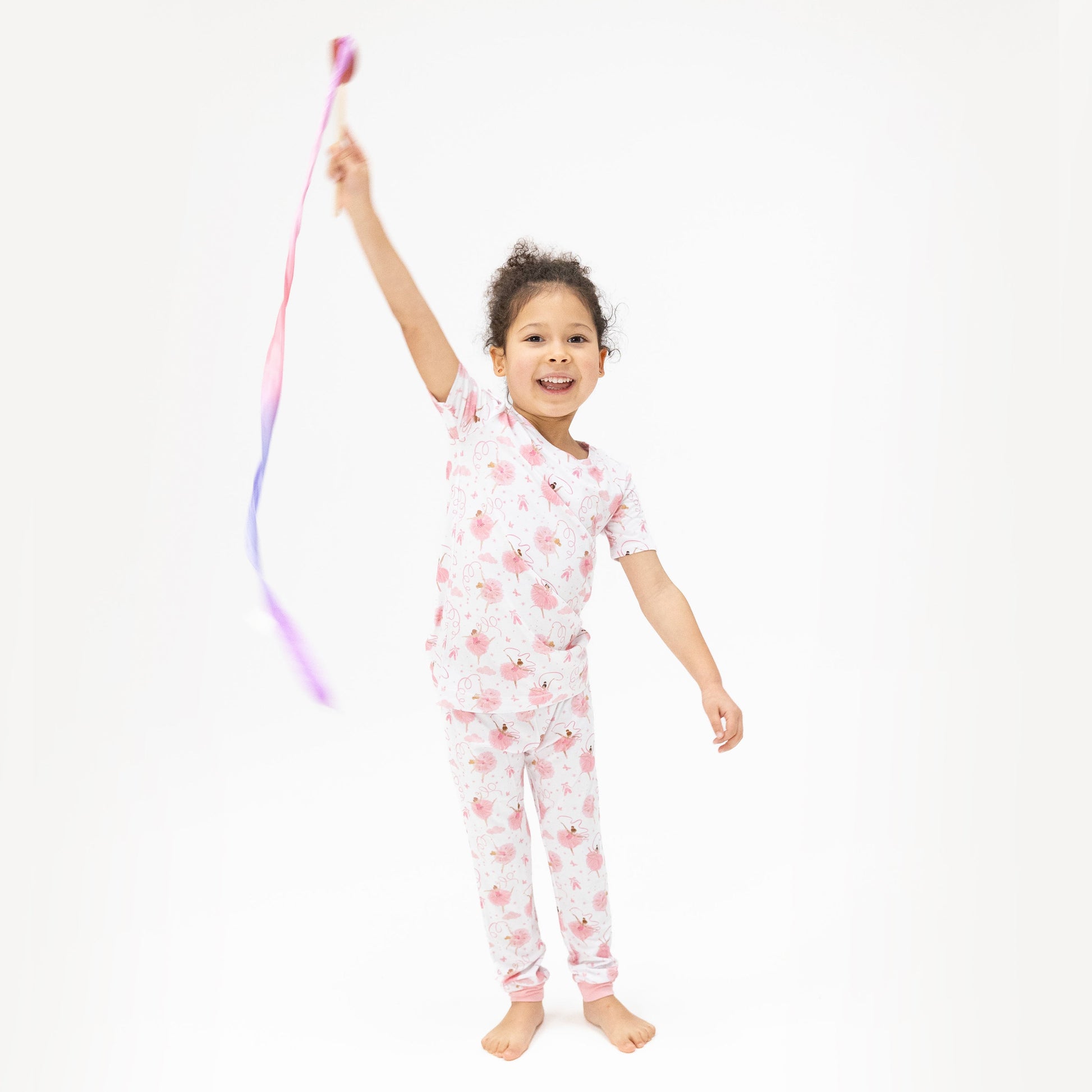 Ribbon Ballerinas - Short Sleeve Loungewear Set - Hello Baby Apparel