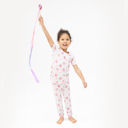 Ribbon Ballerinas - Short Sleeve Loungewear Set - Hello Baby Apparel
