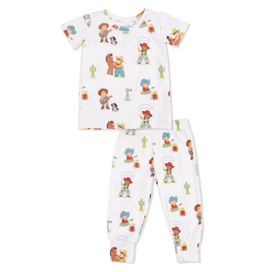Vintage Cowboys - Short Sleeve Loungewear Set - Hello Baby Apparel