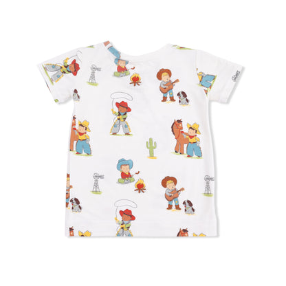 Vintage Cowboys - Short Sleeve Loungewear Set - Hello Baby Apparel