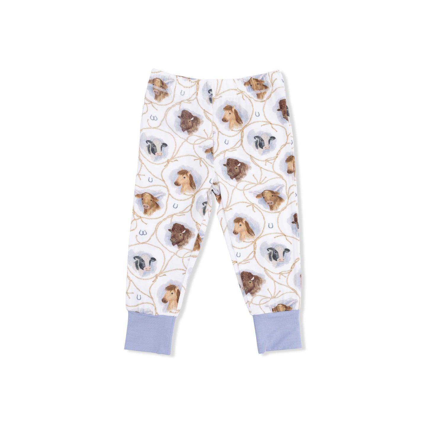 Farm Animals Rope Cameos Uni - Short Sleeve Loungewear Set - Hello Baby Apparel