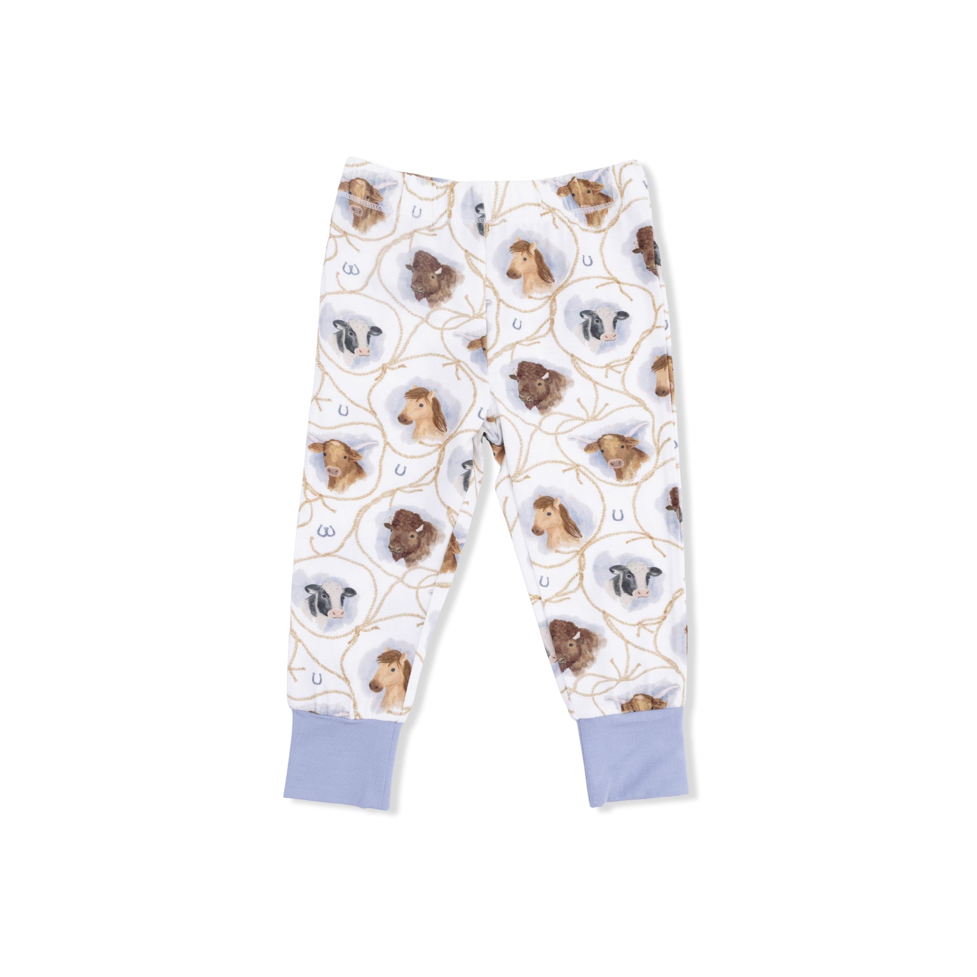 Farm Animals Rope Cameos Uni - Short Sleeve Loungewear Set - Hello Baby Apparel