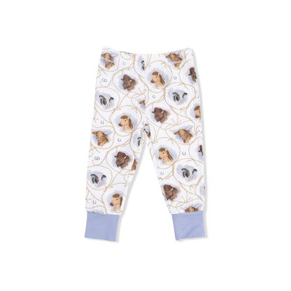 Farm Animals Rope Cameos Uni - Short Sleeve Loungewear Set - Hello Baby Apparel