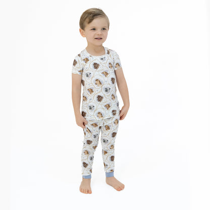 Farm Animals Rope Cameos Uni - Short Sleeve Loungewear Set - Hello Baby Apparel