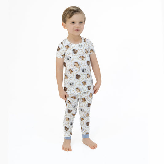 Farm Animals Rope Cameos Uni - Short Sleeve Loungewear Set - Hello Baby Apparel