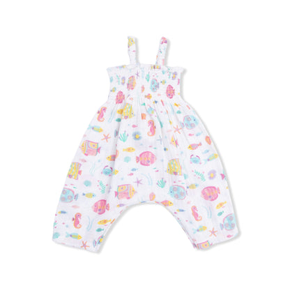 Sunny Coral Reef Fish - Smocked Romper - Hello Baby Apparel