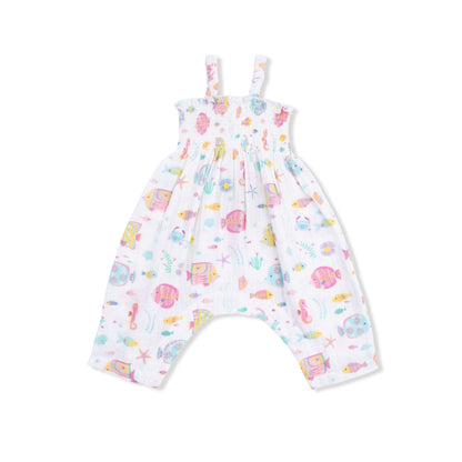 Sunny Coral Reef Fish - Smocked Romper - Hello Baby Apparel