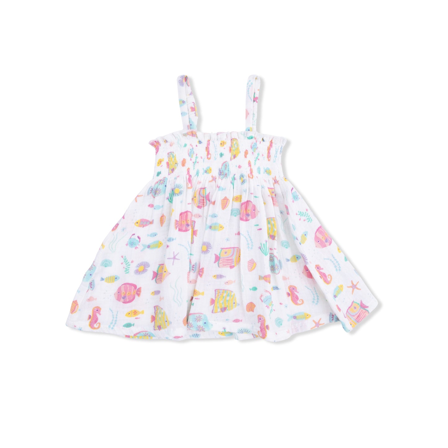 Sunny Coral Reef Fish - Smocked Top with Bike Short - Hello Baby Apparel