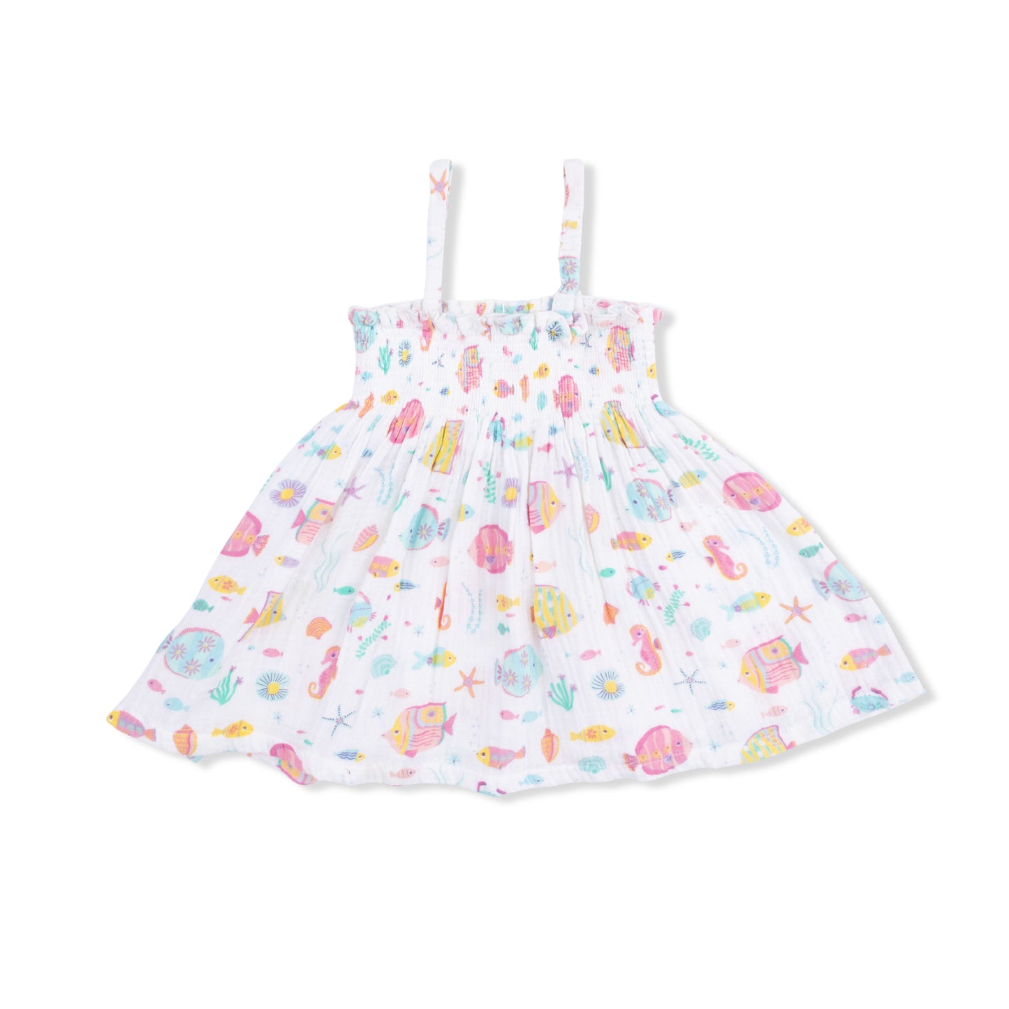 Sunny Coral Reef Fish - Smocked Top with Bike Short - Hello Baby Apparel